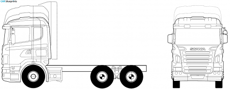 2005 Scania R420LA 6x4 4MHZ Truck blueprint