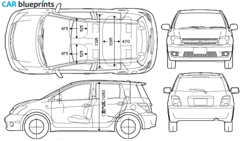 2005 Scion XA Sedan blueprint