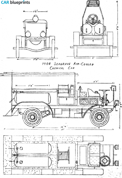 1908 Seagrave Fire Truck blueprint