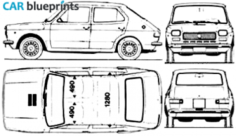 1975 Seat 127 Hatchback blueprint