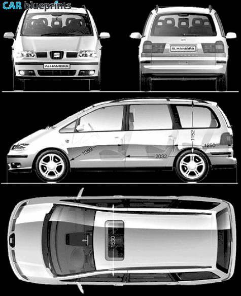 2007 Seat Alhambra Minivan blueprint