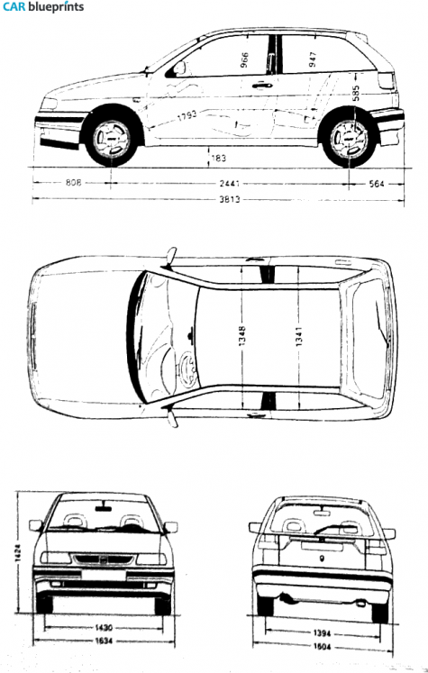 1993 Seat Ibiza 6K Hatchback blueprint