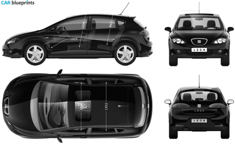 2005 Seat Leon Sedan blueprint