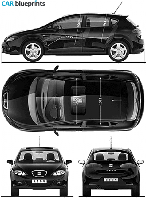 2007 Seat Leon Hatchback blueprint