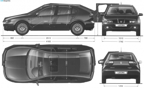 2000 Seat Leon Hatchback blueprint