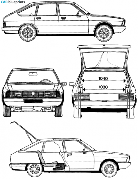 1976 Simca 1308 Hatchback blueprint