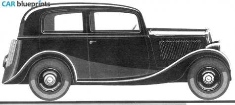 1936 Simca 6 Berline Commerciale Sedan blueprint