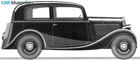 1937 Simca 6 Berline Commerciale Sedan blueprint