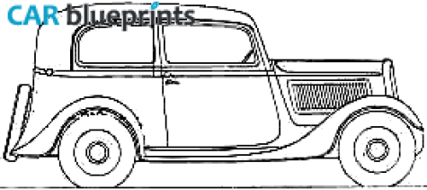 1937 Simca 6 Berline Sedan blueprint