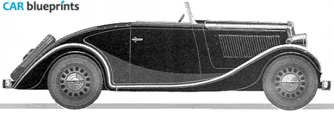 1937 Simca 6 Cabriolet blueprint