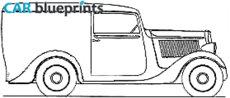 1937 Simca 6 Fourgon Van blueprint