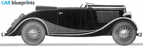 1937 Simca 6 Roadster blueprint