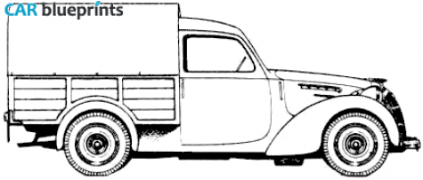 1949 Simca 8/1200 Camionette Pick-up blueprint