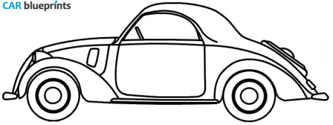 1938 Simca 8 Coupe blueprint