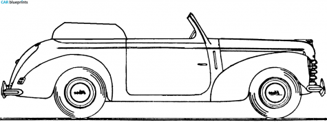 1951 Skoda 1102 Convertible Cabriolet blueprint