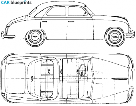 1952 Skoda 1200 Sedan blueprint