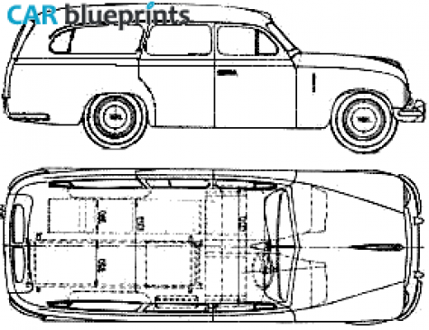 1956 Skoda 1200 Station Wagon blueprint