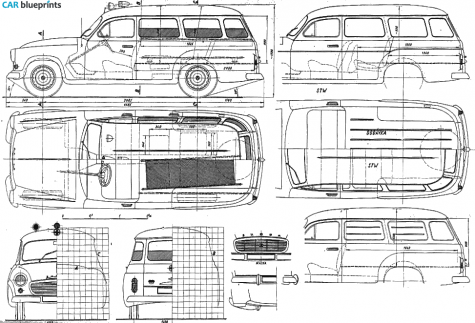 1961 Skoda 1202 Station Wagon blueprint