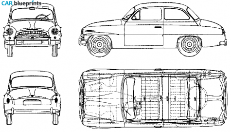 1958 Skoda 440 Sedan blueprint