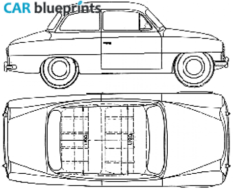 1955 Skoda 440 Sedan blueprint