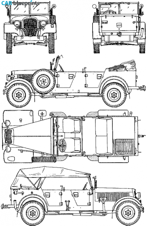 1941 Skoda Superb 3000 - KFZ 15 (type 952) SUV blueprint