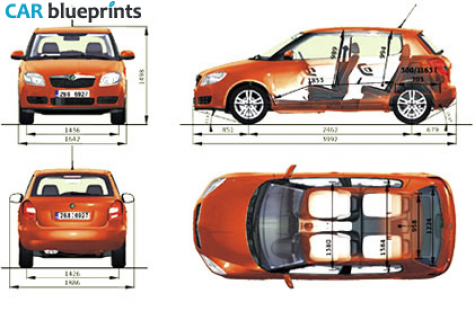 2007 Skoda Fabia II (5J) Hatchback blueprint