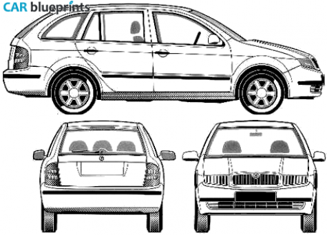 2007 Skoda Fabia Combi Wagon blueprint