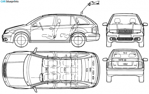 2005 Skoda Fabia I (6Y) Wagon blueprint