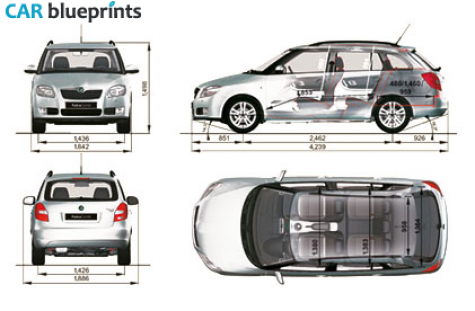 2007 Skoda Fabia  I (6Y) Wagon blueprint