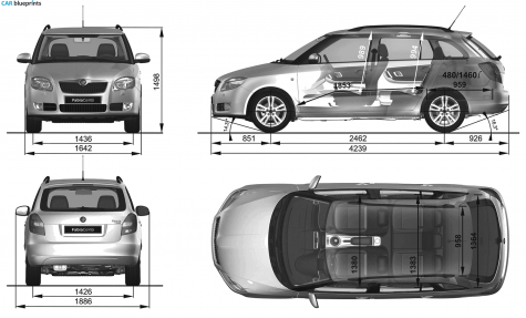 2008 Skoda Fabia Combi Wagon blueprint