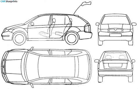 2005 Skoda Fabia  I (6Y) Wagon blueprint