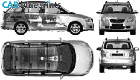 2008 Skoda Fabia Estate Wagon blueprint