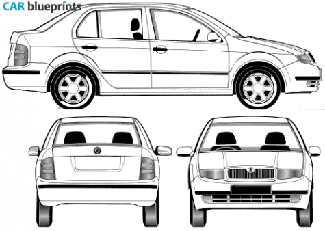 1999 Skoda Fabia Sedan blueprint