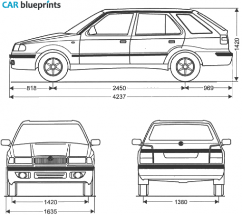 1999 Skoda Felicia Wagon blueprint