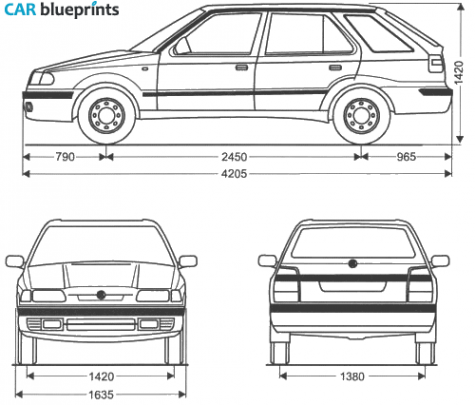 1999 Skoda Felicia Wagon blueprint