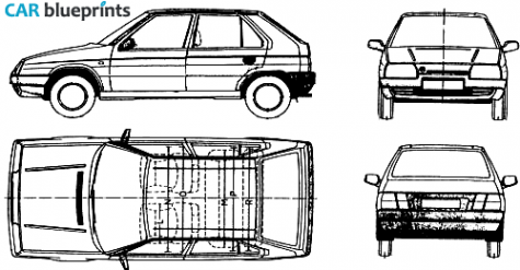 1987 Skoda Favorit Hatchback blueprint