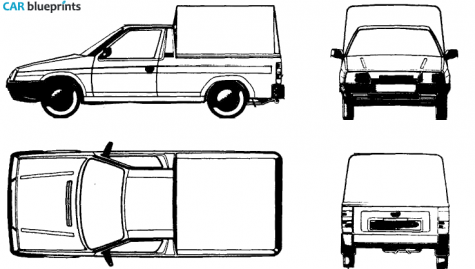 1990 Skoda Favorit Pick-up blueprint