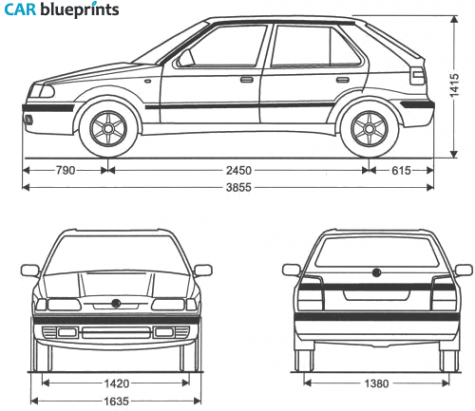 1997 Skoda Felicia I Hatchback blueprint