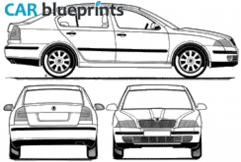 2003 Skoda Octavia Hatchback blueprint