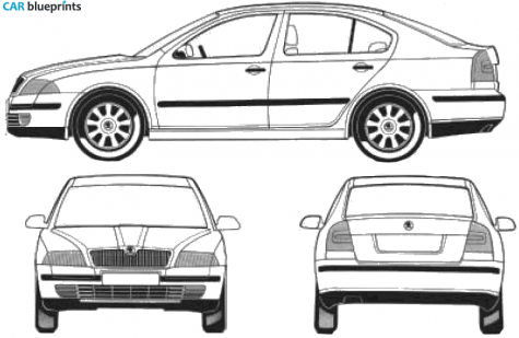 2005 Skoda Octavia II (1Z) Sedan blueprint