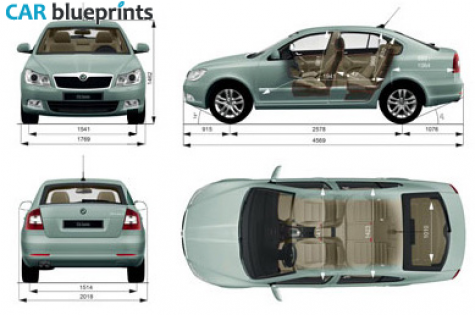 2008 Skoda Octavia II (1Z) Sedan blueprint