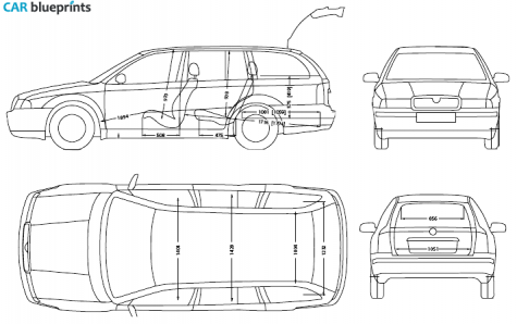 2005 Skoda Octavia I (1U) Combi Wagon blueprint