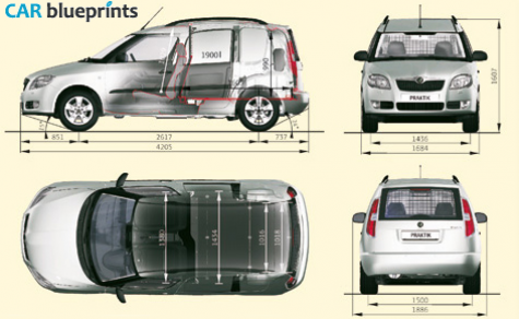 2007 Skoda Praktik Minivan blueprint