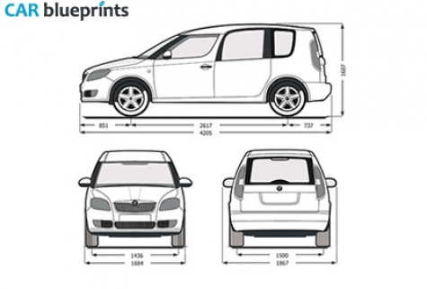 2006 Skoda Roomster Minivan blueprint