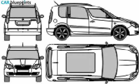 2007 Skoda Roomster Minivan blueprint