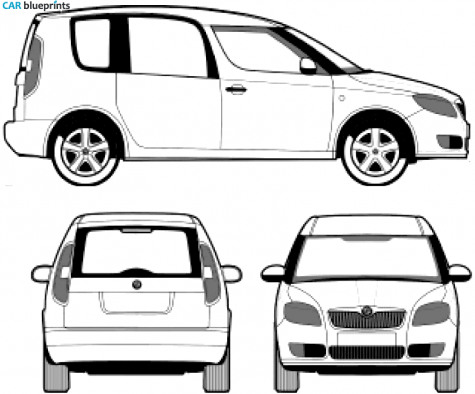 2007 Skoda Roomster Minivan blueprint