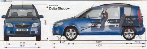 2006 Skoda Roomster Minivan blueprint