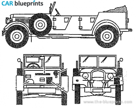 Skoda Superb Type 957 Kubelwagen Cabriolet blueprint