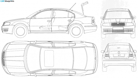 2001 Skoda Superb I (B5) Sedan blueprint