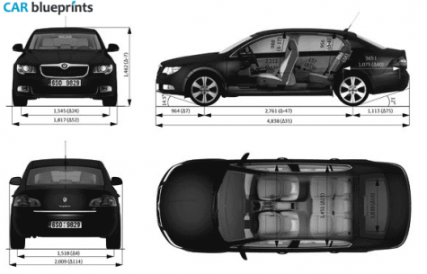 2008 Skoda Superb Sedan blueprint